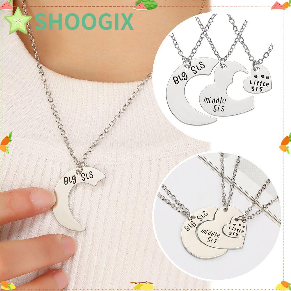 Shoogii Set 3 Vòng Cổ Ghép Hình Chị Em Gái Lớn Chị Em Nhiều Màu Làm Quà Tặng Bạn Thân Thời Trang