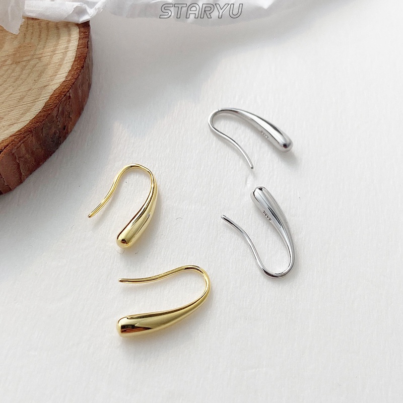 Khuyên tai nữ bạc 925 thiết kế giọt nước thời trang