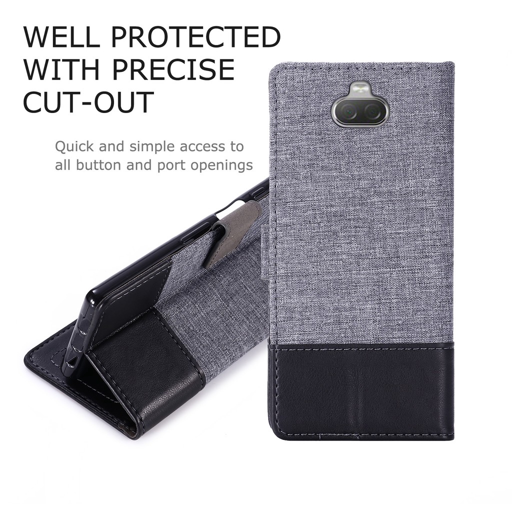 Case Sony Xpreia XZ3 X XA XA2 Ultra XZ XZ1 Premium XZ2 Compact Flip Cover Canvas TPU PU Leather Wallet Card