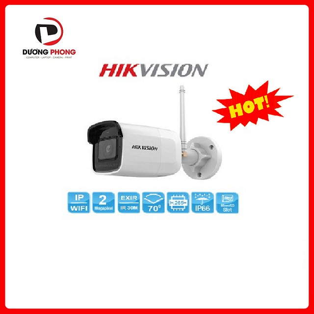 Camera IP Hikvision DS-2CD2021G1-IDW1 2MP H.265+ có Wifi - BH24 Tháng Chính Hãng