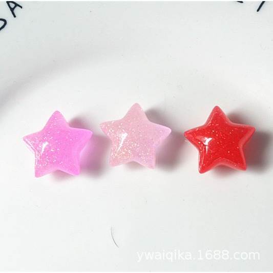 Charm (C14) slime/ Dụng Cụ Charm Trang Trí [Ko Keo &amp; Nút] Hình Trái Tim &amp; Ngôi Sao (0.8x0.8 cm)