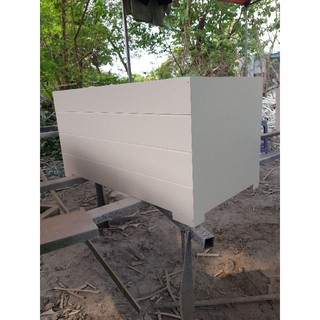 Chậu 75x22x35 composite cao cấp  ( dài x rỗng cao)trắng kẻ 4 mặt không đục lỗ