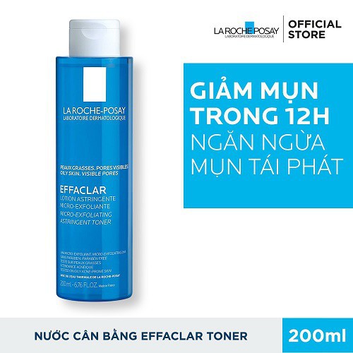 Nước Hoa Hồng Giàu Khoáng Chất Dành Cho Da Dầu - La Roche Posay Effaclar Toner 200ml, Nước Cân Bằng PH, Toner