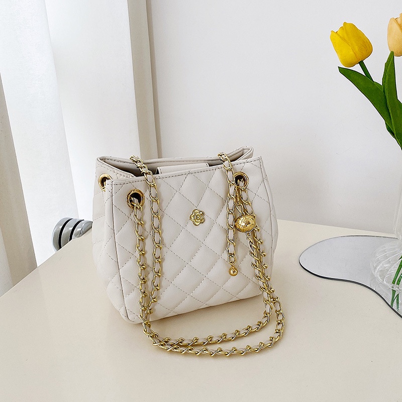 Túi Đeo Vai Dây Xích Nhỏ Hình Thoi Màu Vàng Thời Trang Cho Nữ Dễ Phối Đồ