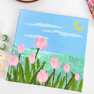 Tranh tô màu theo số / Hoa nhỏ tươi chữa bệnh / Quà tặng độc đáo tự làm / Trò chơi giảm căng thẳng kích thước(gồm khung)