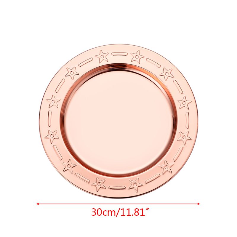 Bộ 2 Đĩa Đựng Thức Ăn Bằng Thép Không Gỉ 30cm Hình Ngôi Sao Xinh Xắn