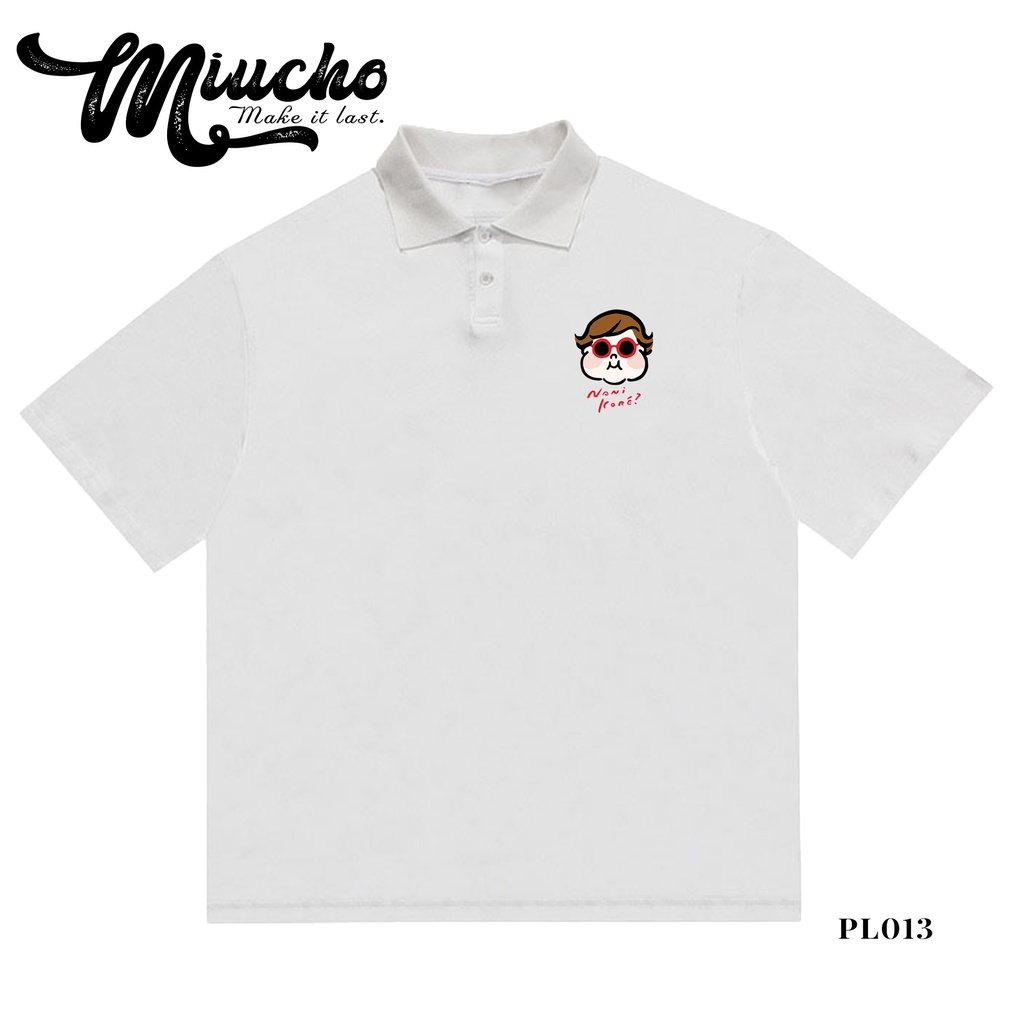 Áo polo nữ form rộng, áo thun polo nữ có cổ đẹp chất cotton form unisex PL013 Miucho in hoạ tiết