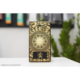 Miếng dán skin da Sharp 404sh - Khắc trống đồng gold
