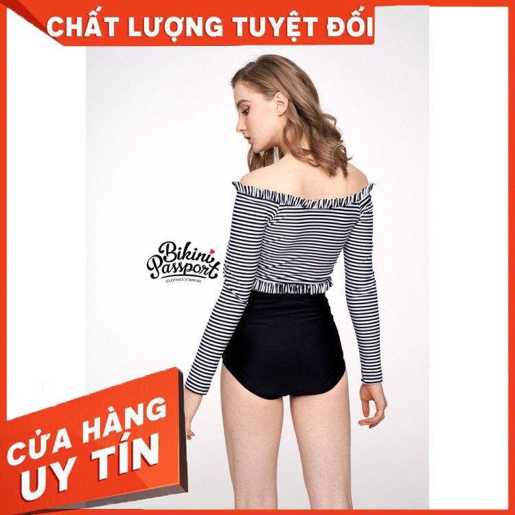 HÀNG CAO CẤP -  BIKINI PASSPORT - Quần bơi Nữ lẻ Lưng cao nhún trước - Đen - BS234_BL  - Hàng Cao Cấp