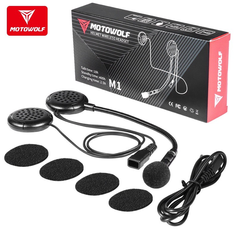 Tai nghe bluetooth cho mũ bảo hiểm Motowolf