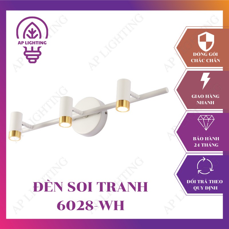 Đèn soi tranh cao cấp trang trí phòng khách, phòng tắm 6028-WH