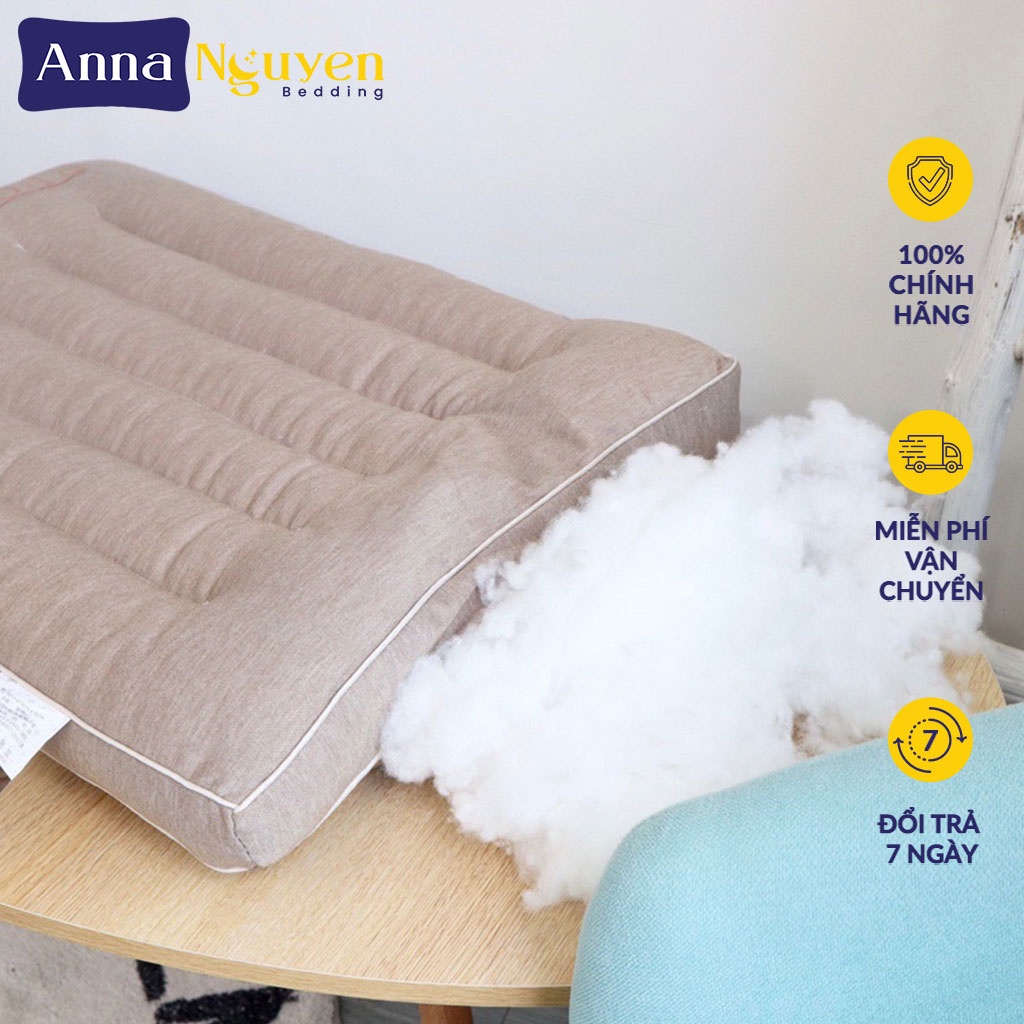 Gối Massage Anna Nguyen Cao Cấp Ruột Gối Cotton Mềm Kê Cổ Gối Đầu Nằm Ngủ Ngon Chuẩn Khách Sạn Năm Sao 50x70