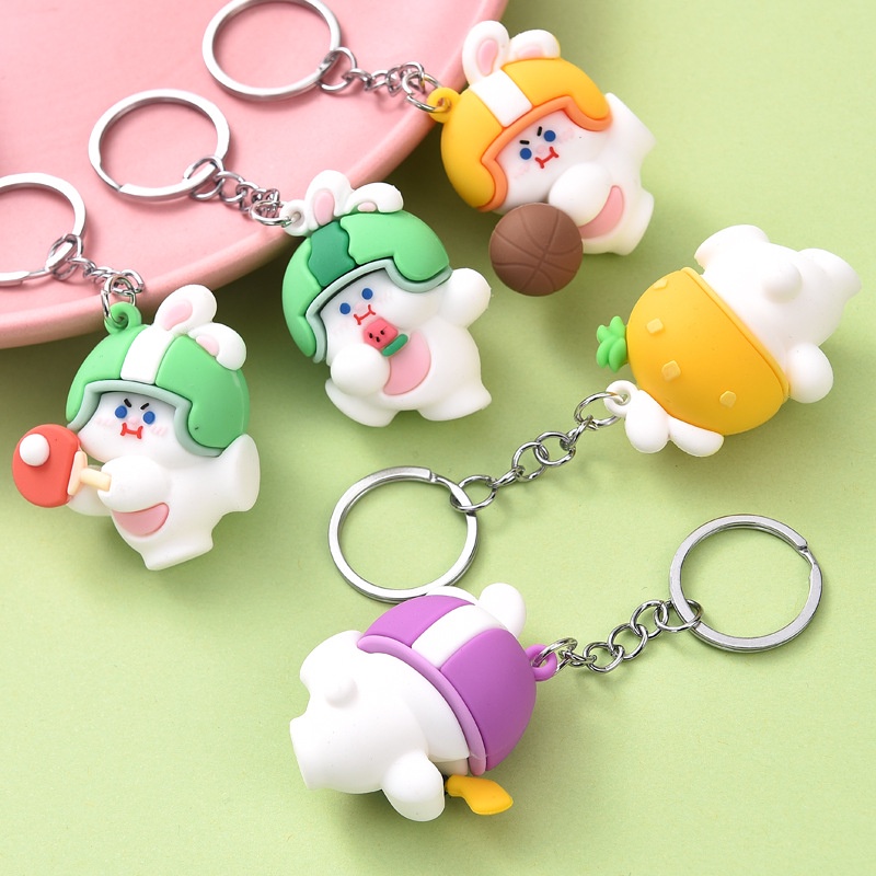 Móc Khóa Hình Thỏ Hoạt Hình Dễ Thương