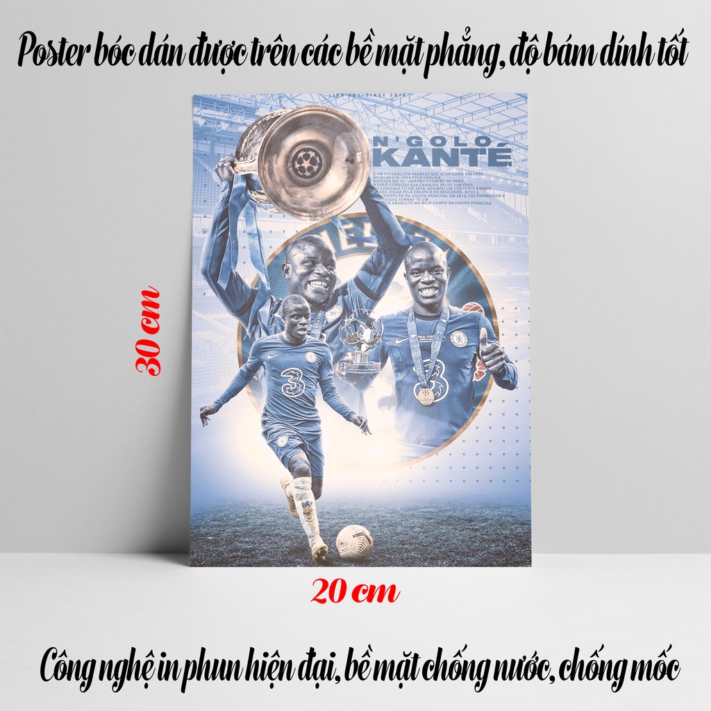 Poster Ngolo Kante, Ảnh Dán Tường Ngolo Kante Cực Đẹp, Poster Bóng Đá Có In Theo Yêu Cầu