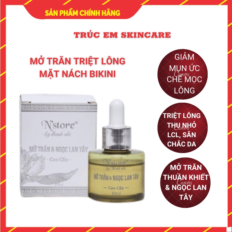 Mỡ Trăn Ngọc Lan Tây N'store triệt lông mặt, nách, bikini, tay chân,...dưỡng da, chấm mụn 30ml