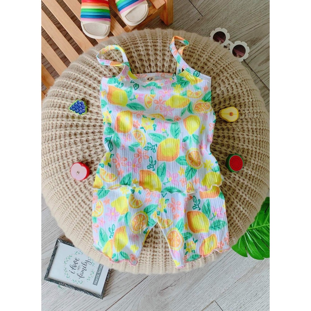 Lyvyshop - Bộ dây đùi cotton dệt cực đẹp cho bé gái 09-24kg