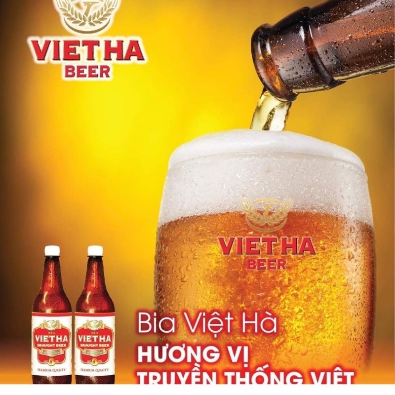 Lốc 6 Chai Bia Tươi Việt Hà Chai Pet 1L
