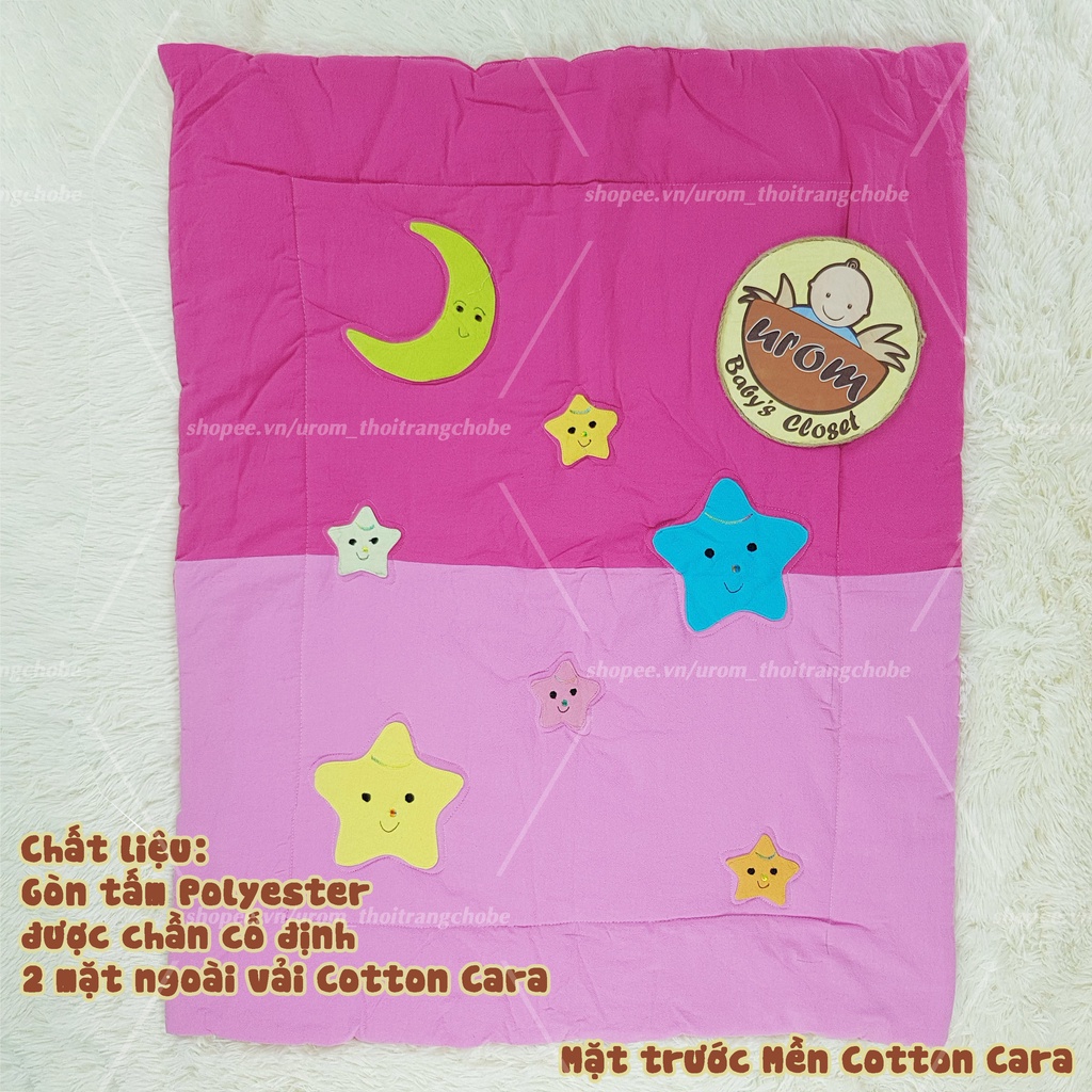 Bộ gối nằm, gối chặn kèm mền cho bé sơ sinh và trẻ em Cotton Cara