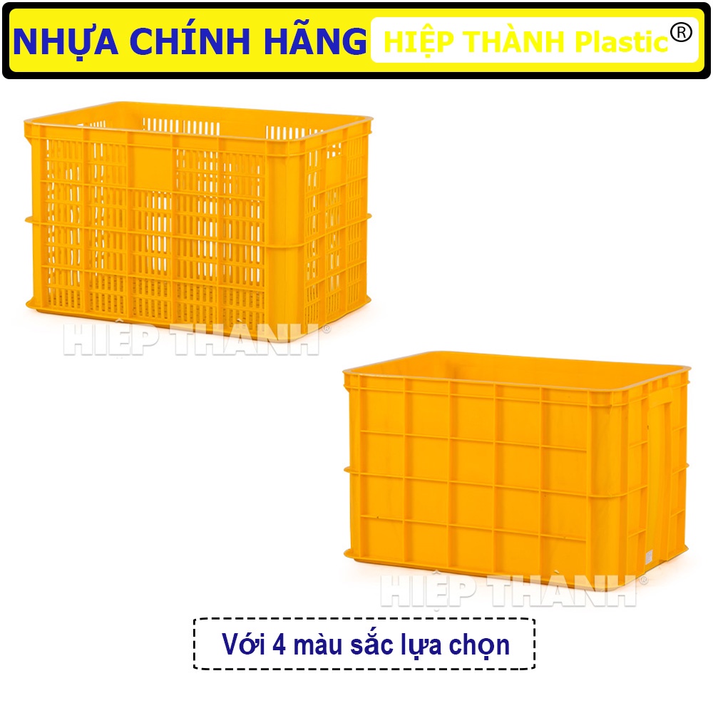 Sóng Nhựa Đựng Đồ / Khay Nhựa Đựng Đồ / Sọt Nhựa Chữ Nhật Chở Hàng / Nhựa Hiệp Thành Chính Hãng - KT: 610 x 420 x 390 mm