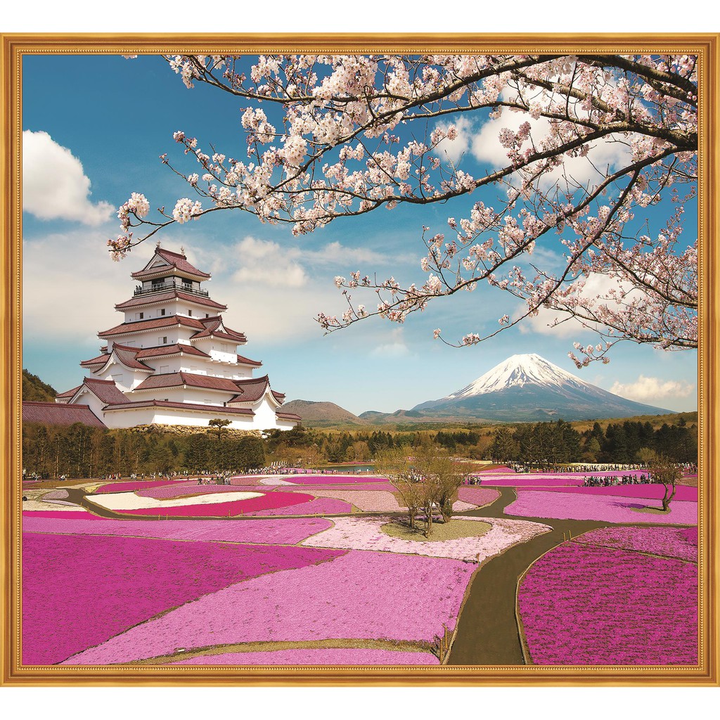 Tranh dán tường 3D Cảnh Đẹp Thiên Nhiên Hoa Anh Đào Nhật KQ0015