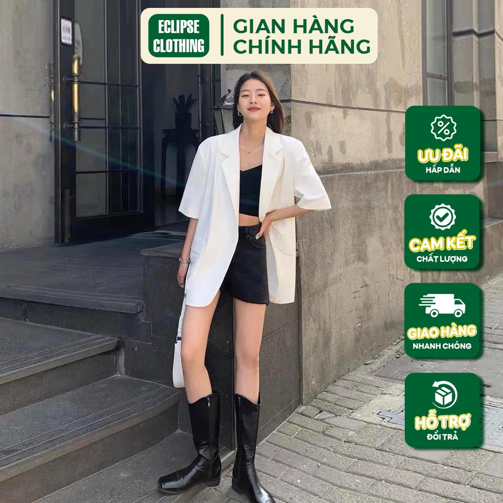 Vest Oversize Ngắn Tay Blazer Dáng Rộng Eclipse Clothing