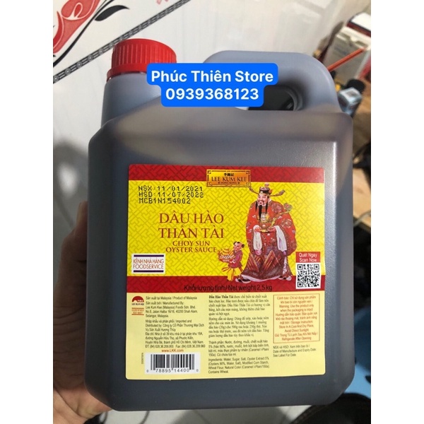 Dầu Hào Thần Tài Lee Kum Kee 2.5kg/ Choy Sun Oyster Sauce HongKong