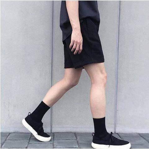 Quần Short Kaki nam nữ Đen Unisex form ngắn trên gối