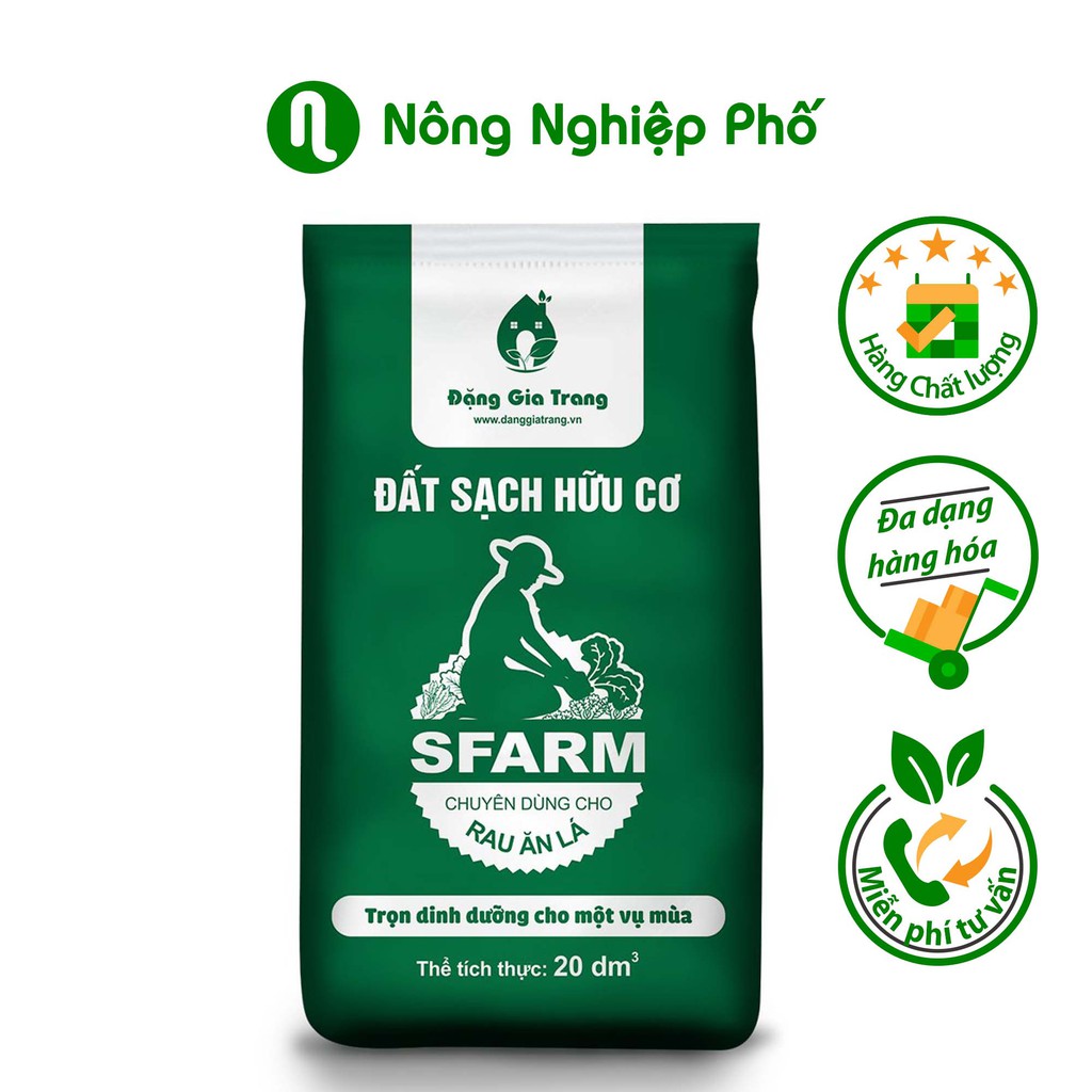 Đất hữu cơ Sfarm chuyên dùng cho rau ăn lá - bao 20dm3