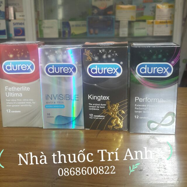 Combo 2 hộp to bao durex các  loại 12 chiếc- hàng chuẩn