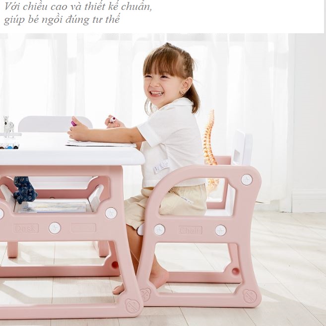 Bộ bàn ghế trẻ em cao cấp, bàn ghế cho bé từ 2 đến 7 tuôit - HÀNG XUẤT KHẨU