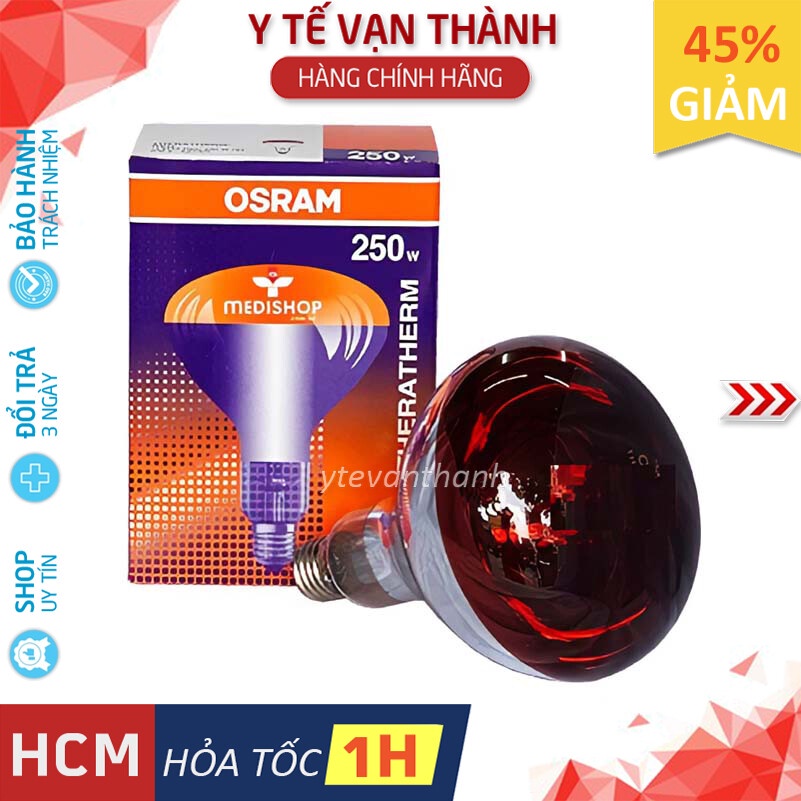 ✅ Bóng Đèn Hồng Ngoại Y Tế: OSRAM 250W (Đức) Sưởi Ấm, Giảm Đau -VT0102