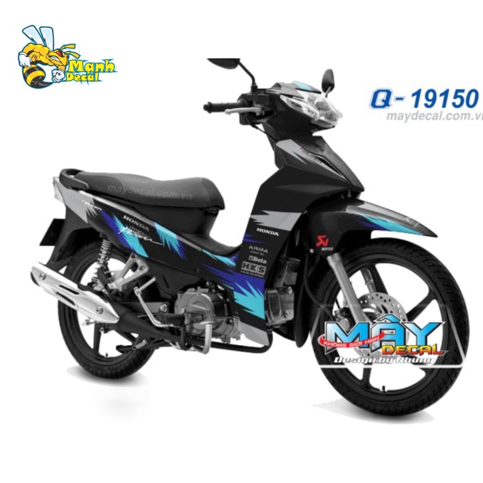 Ten rời xe wave blade 110 HKS dán xe đen