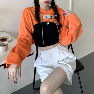 [CÓ SẴN] Áo hoodie cut out đủ màu cam, trắng, xanh dương, tím, xanh neon dễ thương cá tính cho Nữ