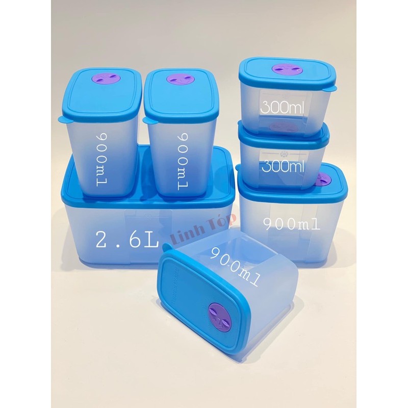 Bộ hộp trữ đông 7 hộp Fit set Tupperware (shop xé set k có vỏ hộp)