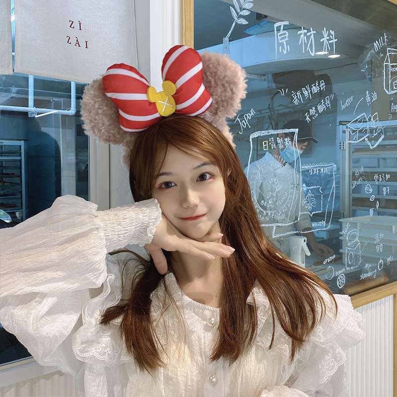 Băng Đô Cài Tóc Rửa Mặt Hình Tai Gấu Ba Chiều Dễ Thương Phong Cách Hàn Quốc