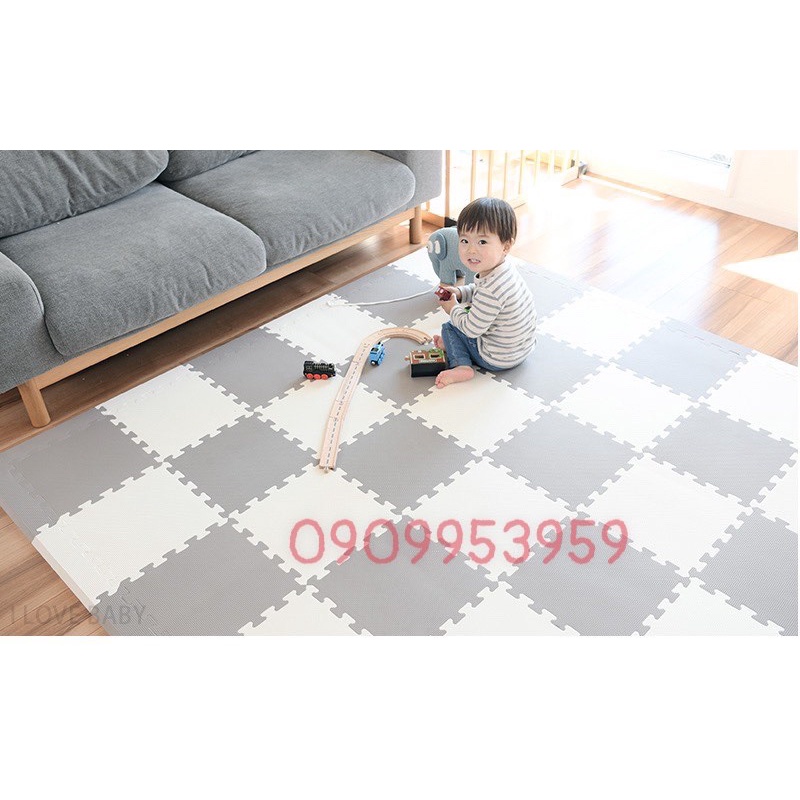 Set 20 miếng xốp 2 màu xám và trắng (có viền)30x30x1cm