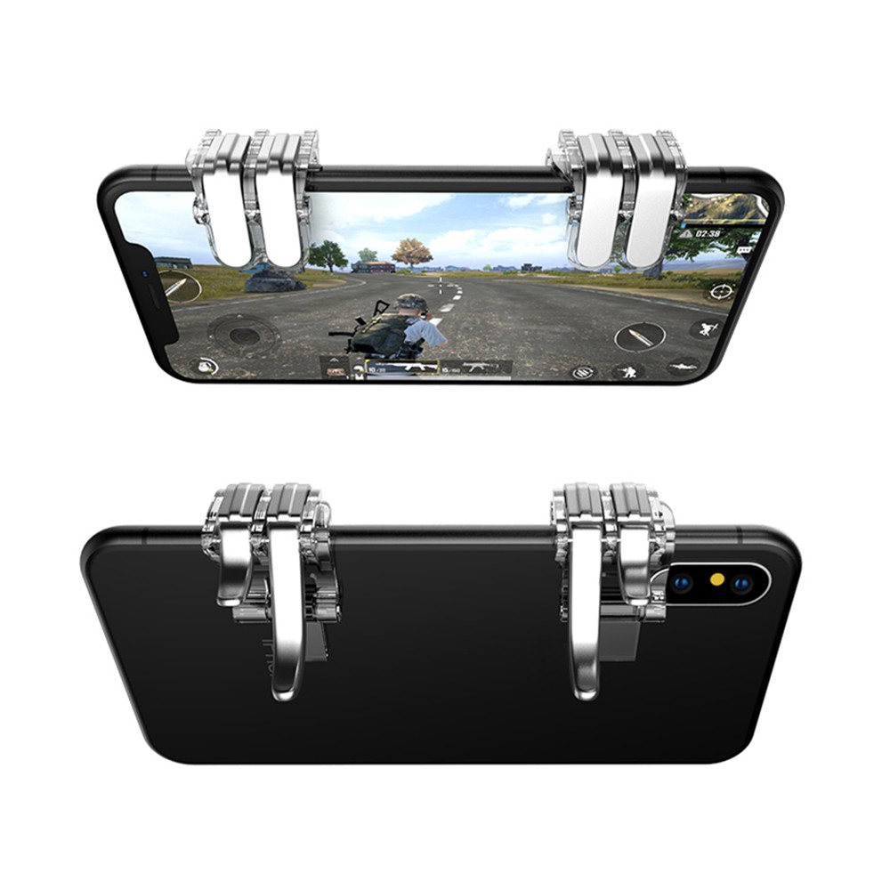 Bộ 02 gamepad nút hỗ trợ chơi game PUBG Hot WH6 hỗ trợ 6 ngón tay cùng lúc cho Smartphone / tablet - Chính hãng