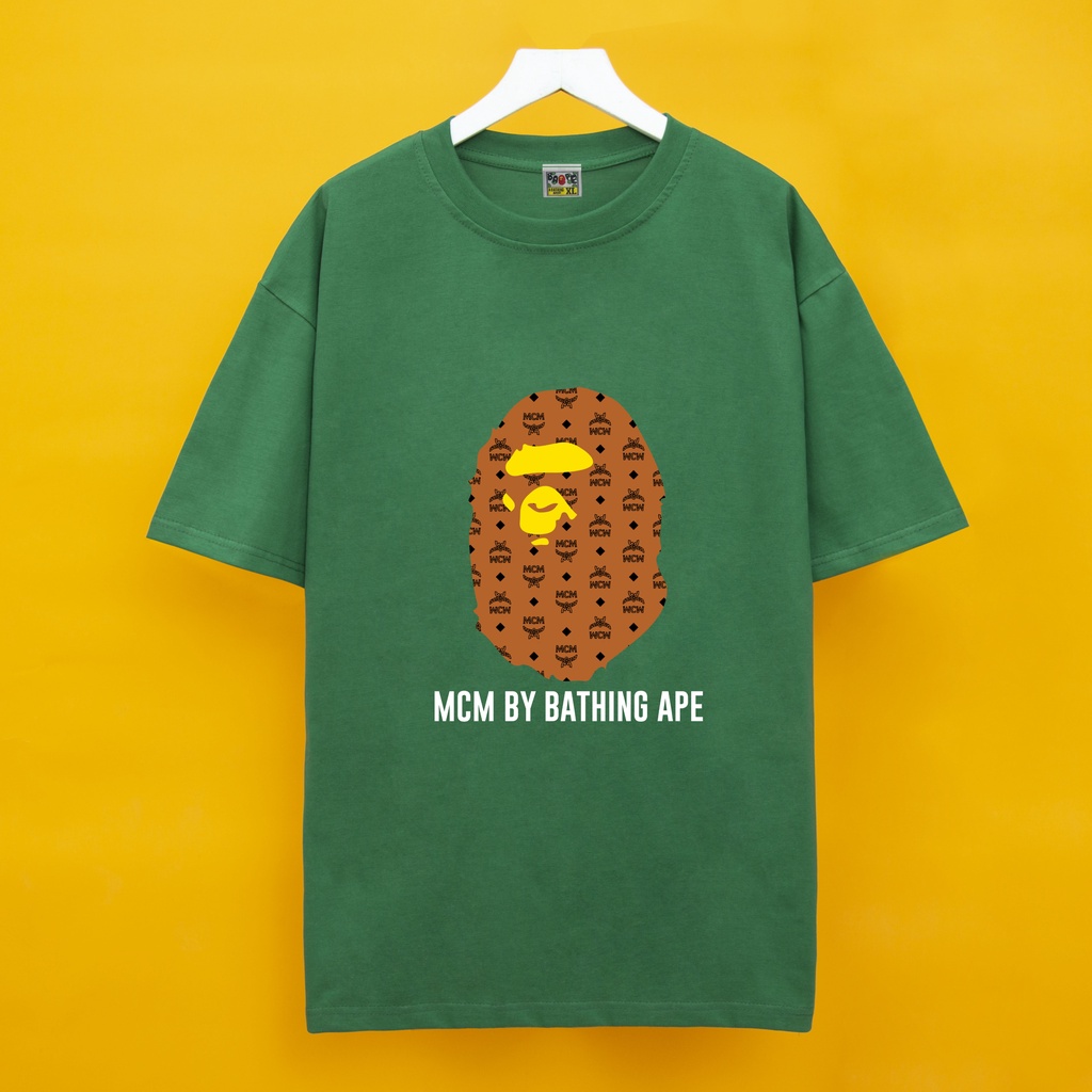 Áo thun  MCM BAPE Dogo Store , Áo thun unisex nam nữ form rộng oversize chất liệu 100% Cotton