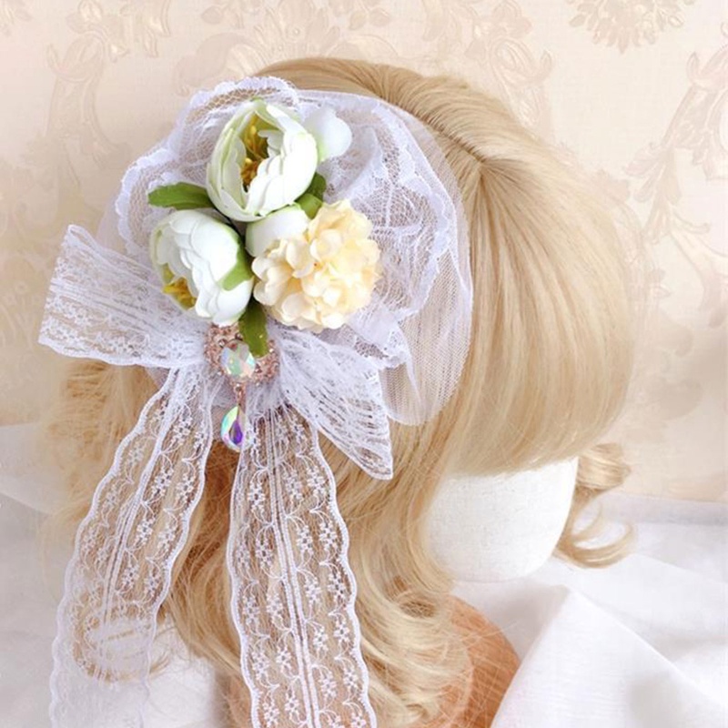 Kẹp Tóc Hình Nơ Hoa Phong Cách Lolita Xinh Xắn Cho Nữ