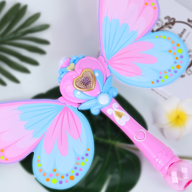 Đồ chơi thổi bong bóng tự động có nhạc và đèn, gậy thổi bong bóng có cánh thiên thần- Đồ chơi đầy nhà