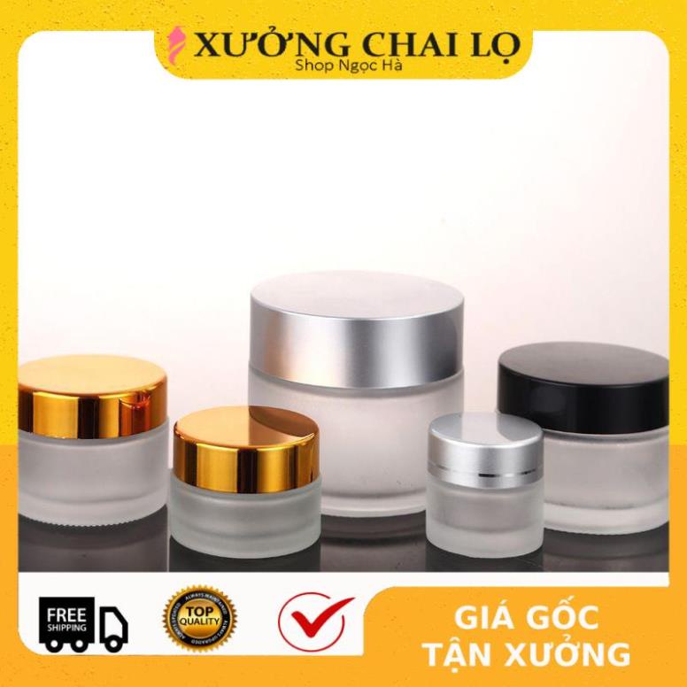 Hủ Đựng Kem ❤ GIÁ TỐT NHẤT ❤ Hủ chiết mỹ phẩm thủy tinh mờ 5g,10g,15g,20g,30g,50g đựng kem