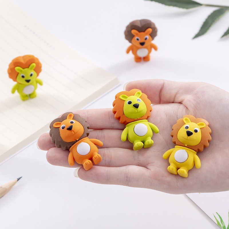 1 Cục Tẩy Hình Sư Tử 3D Màu Sắc Ngẫu Nhiên