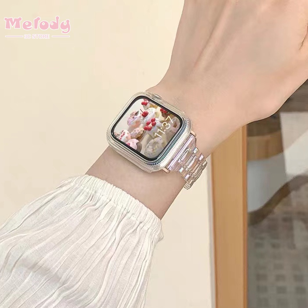 Dây Đeo Trong Suốt Cho Đồng Hồ Thông Minh Series 7/SE/6/5/4/3 Kích Thước 45/44/42/41/40/38mm