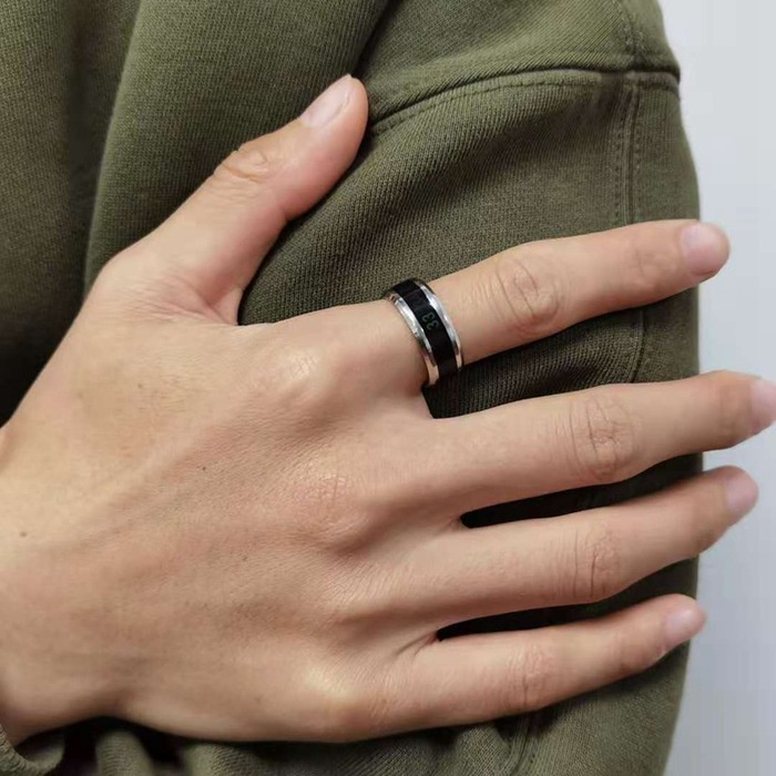Nhẫn Nam Nhiệt Độ Thời Trang Loki Accessories Màu Bạc Cá Tính Hàn Quốc Chất Liệu Titan - Nhẫn Nhiệt Độ