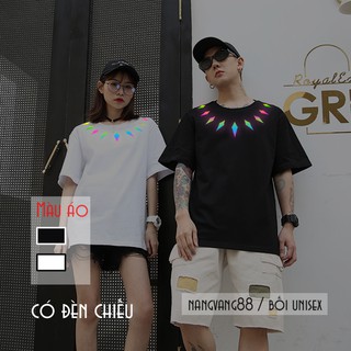 Áo Thun Tay Lỡ Báo Đen Thiết Kế Phản quang 7 màu
