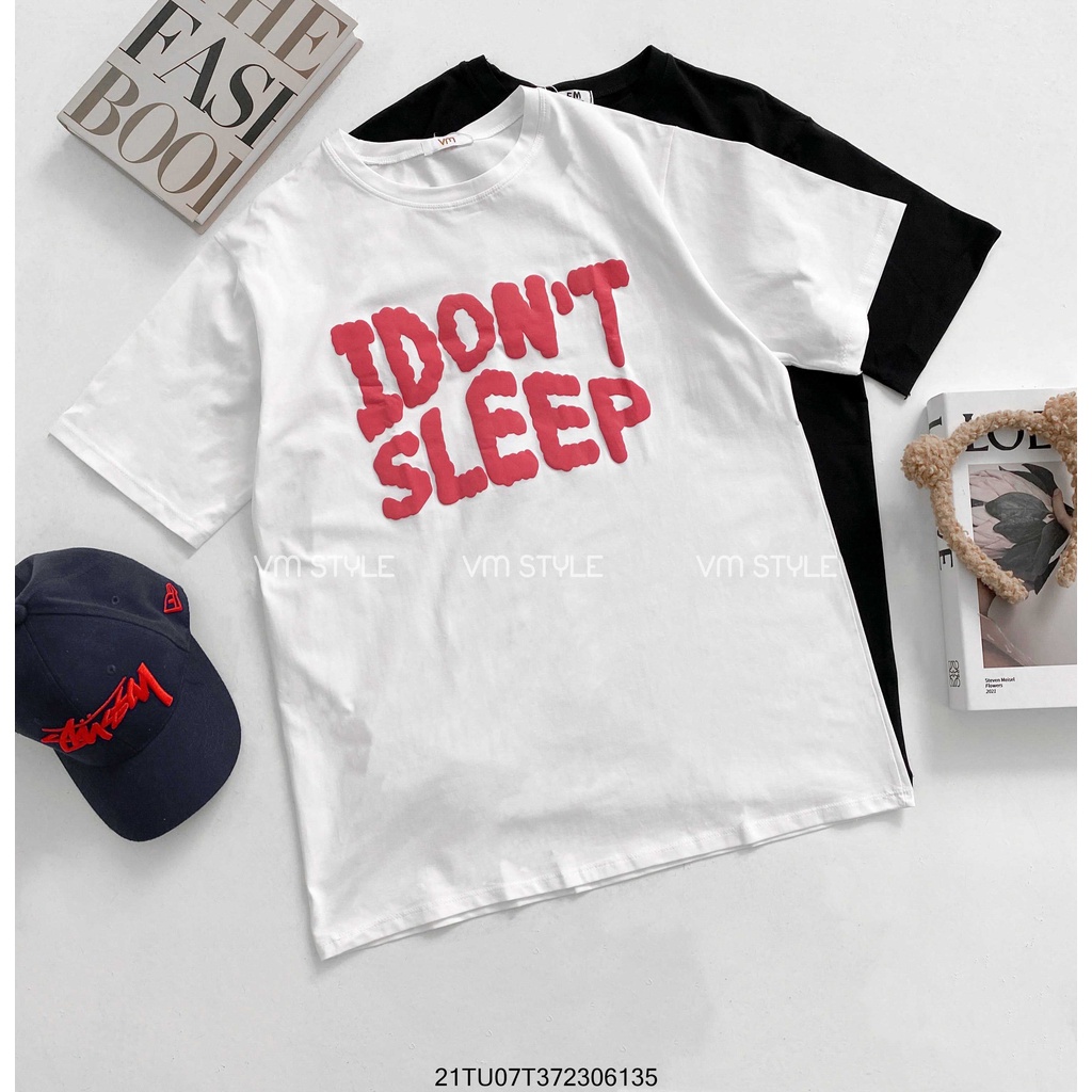 Áo thun nữ VM STYLE unisex tay ngắn, áo phông đẹp đi học in I don't sleep 123 ulzzang 21TU07T372306