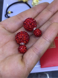 Khuyên tai dior pha lê chốt bạc