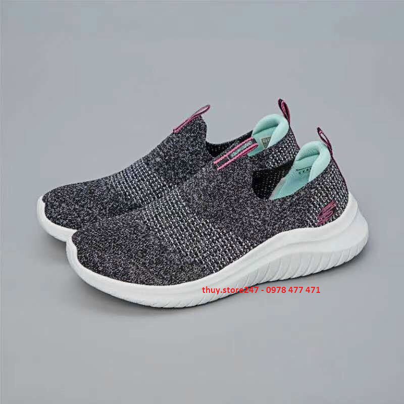 Giày Skecher nữ đế cao, giày chạy bộ, đi dạo, kiểu giày slipon tiện lợi, ET25