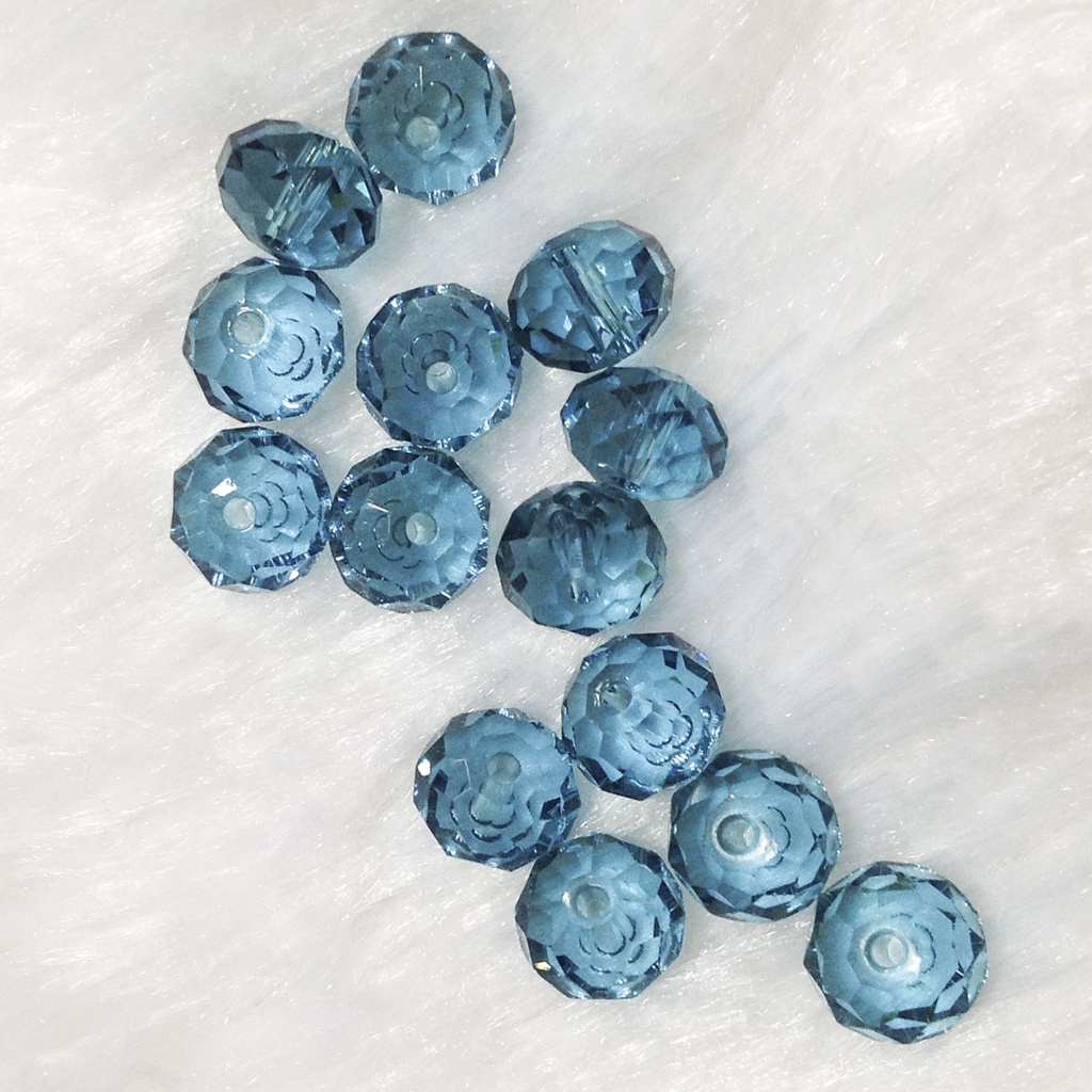 Hạt đá pha lê tròn bẹt size 8mm trong vắt lấp lánh đủ màu dùng làm lắc tay vòng dây chuyền trang sức hoa tai sang trọng