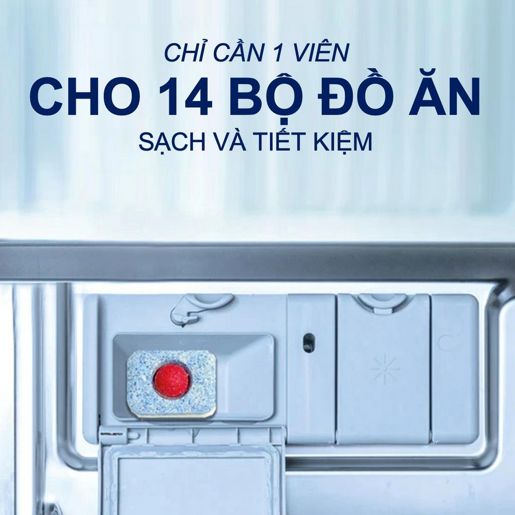 Viên rửa bát Finish Power Essential hộp 100 Viên 6 Chức Năng Hương Chanh Rửa Sạch Hiệu Quả Nhập Khẩu Châu Âu